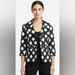 East 5th BLACK & WHITE Brushstroke Diamond 3/4 Blazer